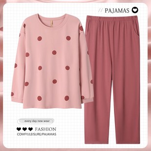 老年人妇女士家居服休闲套装 套头薄款 纯棉长袖 中年妈妈睡衣春秋季