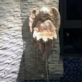 欧式 饰别墅客厅花园庭院户外墙面墙体挂饰 壁挂小天使花篮浮雕装