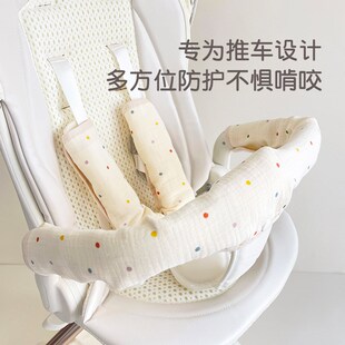 婴儿推车口水巾套护肩扶手套棉纱布背带宝宝口水巾纯棉通用车配件