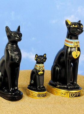 埃及猫神贝斯特白色招财猫摆件家居客厅电视柜酒柜装饰品桌面摆设