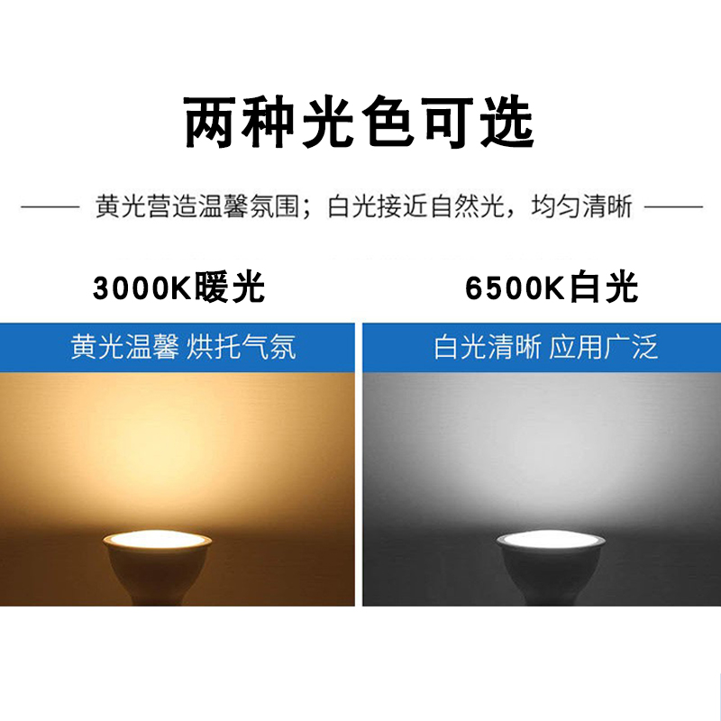 LED灯杯GU10灯泡5W轨道射灯卡口光源220V插脚高亮节能壁炉火焰灯