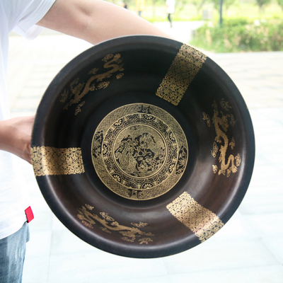 仿古手工老铜盆纯铜家用加厚按摩结婚盆泡脚盆洗脸盆复古盆足浴盆