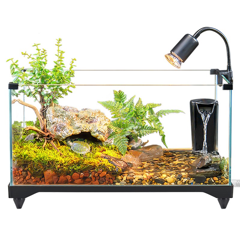 乌龟缸超白玻璃造景家用小别墅饲养箱带晒台养乌龟专用缸生态鱼缸