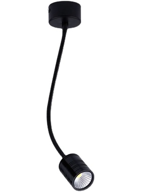 黑色led软管射灯低压12V24伏明装3W吸顶背景墙蛇管长杆弯管照画灯