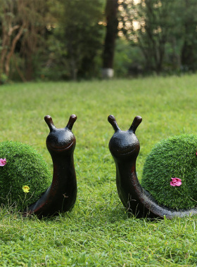 庭院草坪景观装饰动物 草皮植绒蜗牛创意幼儿园装饰户外花园摆件