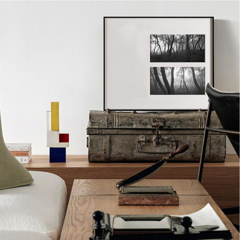 摄影画装裱加工铝合金裱框玻璃卡纸黑白风景装饰挂画极简宅寂风格