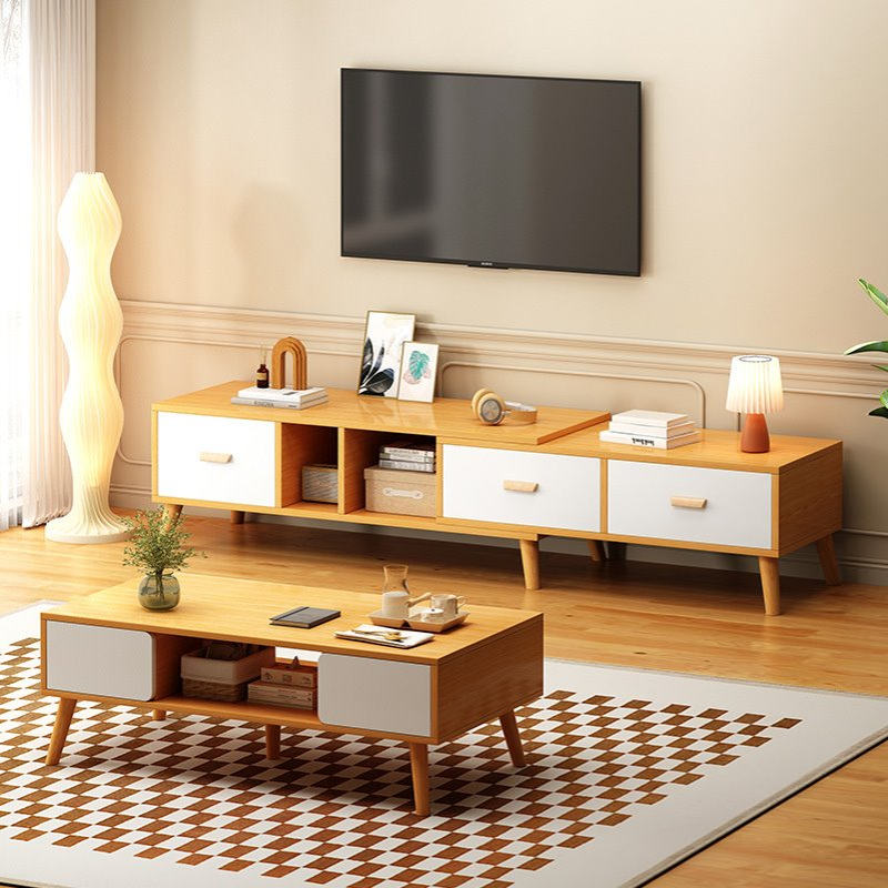 电视柜现代简约可伸缩家用小户型客厅落地柜北欧高款储物影视柜