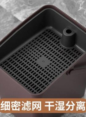 茶渣桶茶具配件导水管茶水桶推盖滤茶桶茶台废水桶大号棕C1845