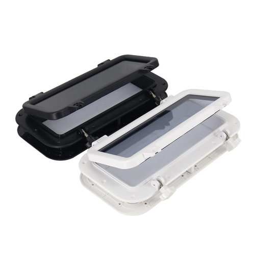 船用游艇长方形舷窗 黑白两色塑胶天窗玻璃窗 水密窗船用游艇配件