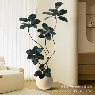 仿真绿植假橡皮树客大盆栽室内绿植厅仿5.4黑色生端植物高轻奢落