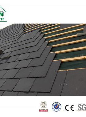 厂家总汇欧瓦式黑色酸低钙板岩耐瓦石810板瓦青石板瓦屋顶瓦板