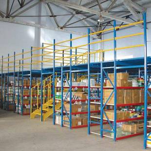 双层阁楼货架阁楼隔平仓储仓库钢结构645重型工字式 钢多台层层储