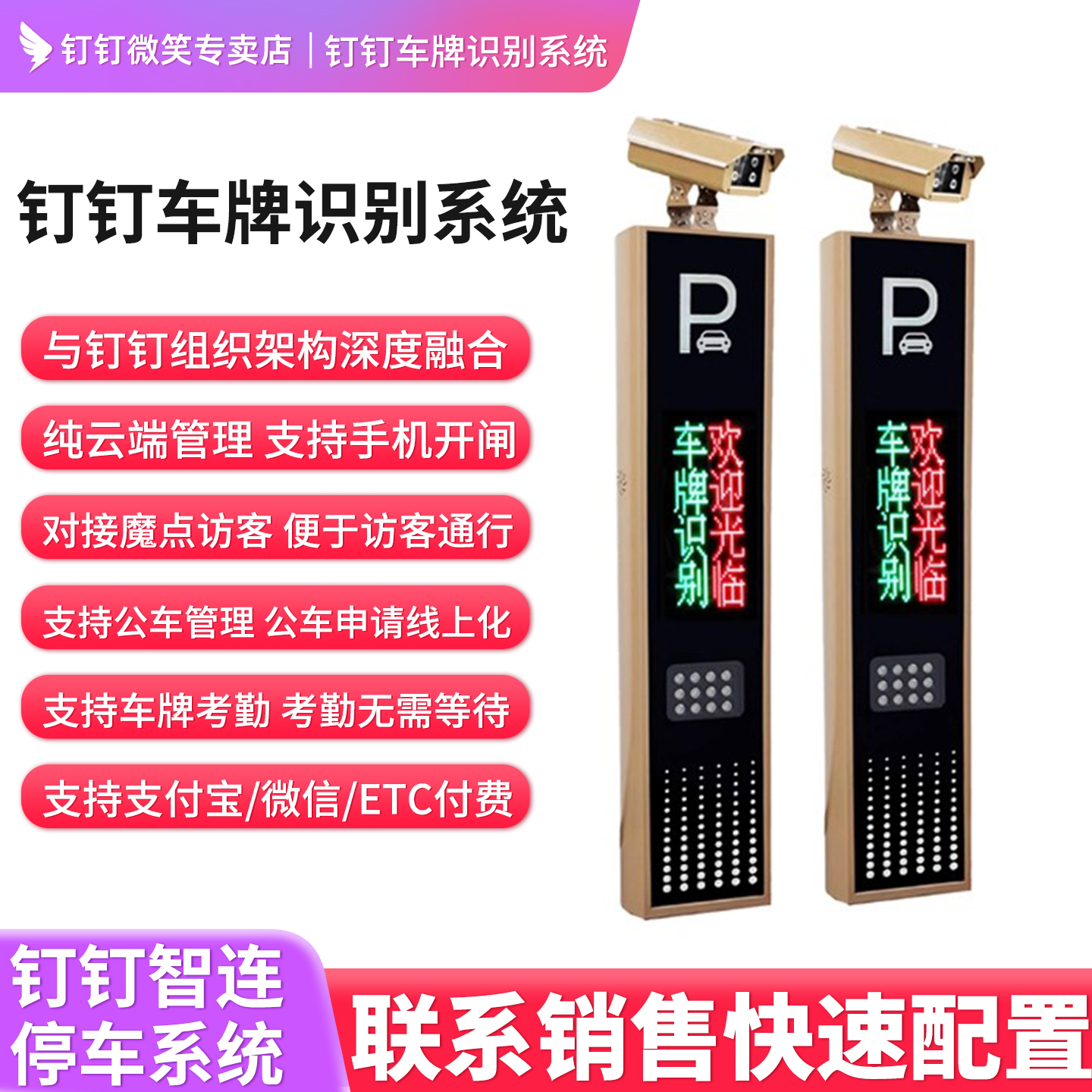 钉钉智联车牌识别系统一体机