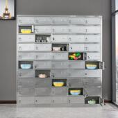 不钢餐盘柜餐食堂餐锈厅带门带餐锁盘具柜员工多门多格饭盒储EVO