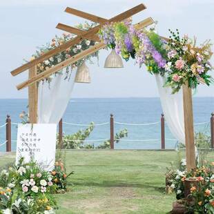 婚庆木质坪拱门森系户婚礼花架98572522架木架木头装饰道外具子背