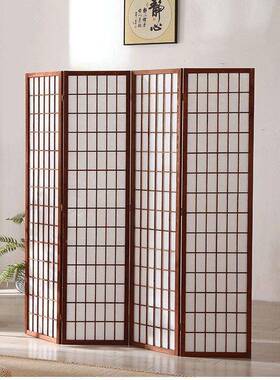 日式格子风隔断玄NRB关可折叠动客厅屏简拍约现代摄影背景移照道