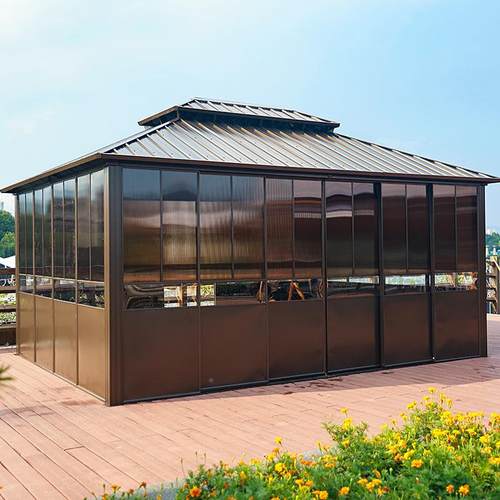 OUJ凉户庭院铝合亭金别墅花园阳光房露宿台楼顶遮阳外篷民亭子