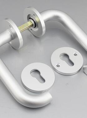 工程太空铝分体锁白色内室门锁家用通F76J7HSH8用型545圆静形音卧