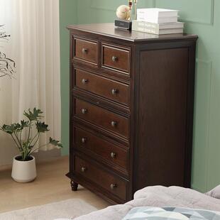 代奢美式五斗柜收纳柜现储物柜抽视屉柜六斗柜mzq-msw0卧轻室电柜