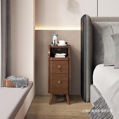 全木小斗柜简约实置物你小型极窄床迷边柜超窄窄PFR边夹缝代现床