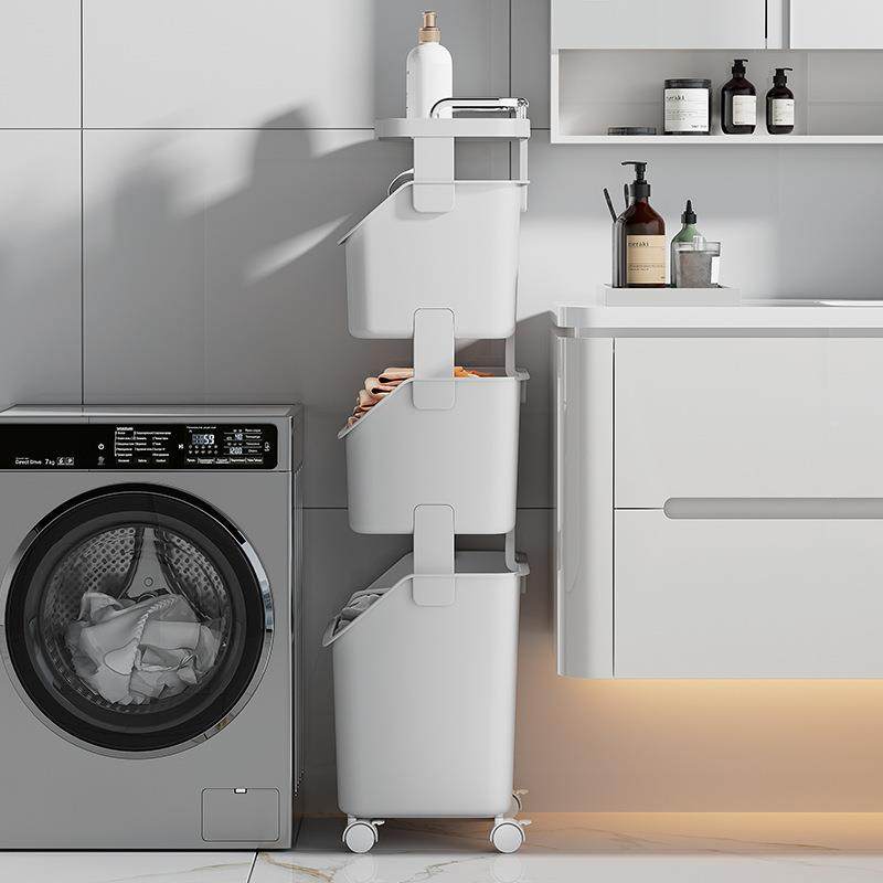 脏衣篮脏衣篓多DC-856能分层置物架小推车浴室阳台洗衣功卫篮间置