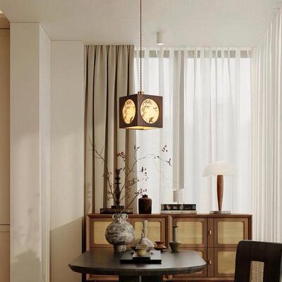 复古木国783风竹韵卧花鸟室床头吊灯个性a飘窗吧台胡桃书房灯casg