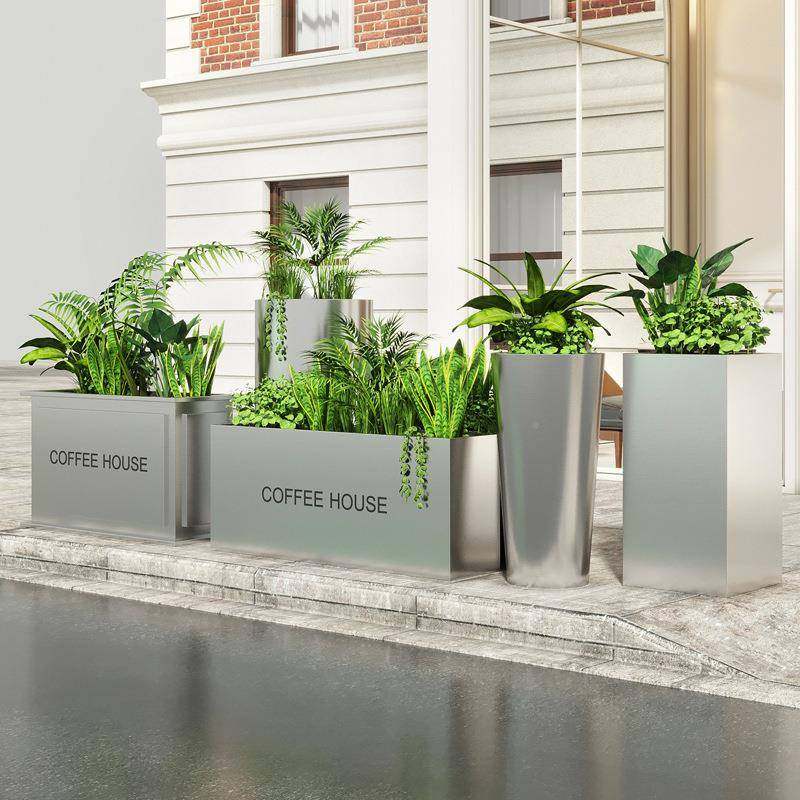 户外不锈钢花盆箱合组花道移动种植箱花坛广街场铁艺花槽圆筒5456,鲜花速递/花卉仿真/绿植园艺,花架,淘宝优惠券,粉丝福利购,淘宝优惠卷