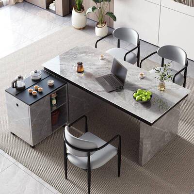 功现简约岩板茶桌一体一整套代客厅办室可公伸缩夫泡KSE台烧水壶