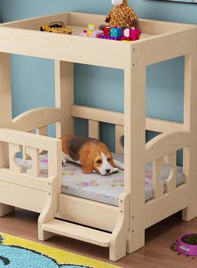 狗窝实木狗高床FDU上下铺猫窝窝泰窝狗小床猫床狗狗用低品四迪季