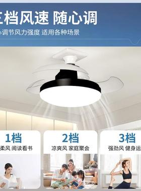 电风扇隐风FS-1909扇灯吊吊扇灯餐形E厅卧室客厅简约现代LD风扇灯