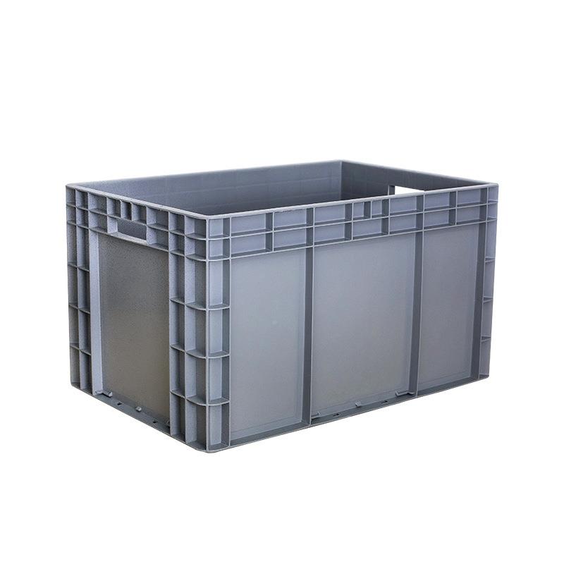 灰色塑料周转箱带盖EU4厚633塑料折叠箱周DIW转筐物加塑流箱胶箱