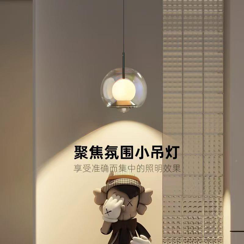 可升降玄关吊智能感应个性创灯云石吊609灯客意厅玻璃卧室吊床头