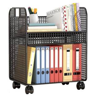 书桌旁小书架办公桌柜边置物架工位文件收张AL102098纳可小移动带