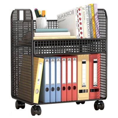 书桌旁小书架办公桌柜边置物架工位文件收张AL102098纳可小移动带