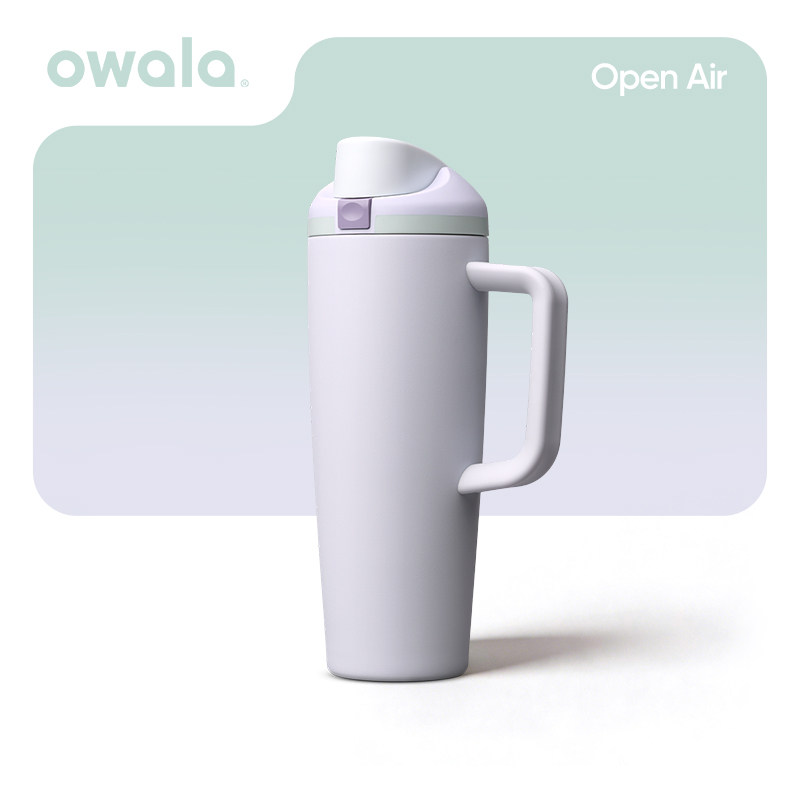 Owala保冷冰霸杯大容量不锈钢保温杯防漏便携手柄水杯简约吸管杯