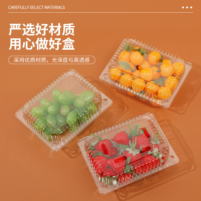 一次性水果盒透明塑料盒子500克一斤装便携外出打包盒莓盒子