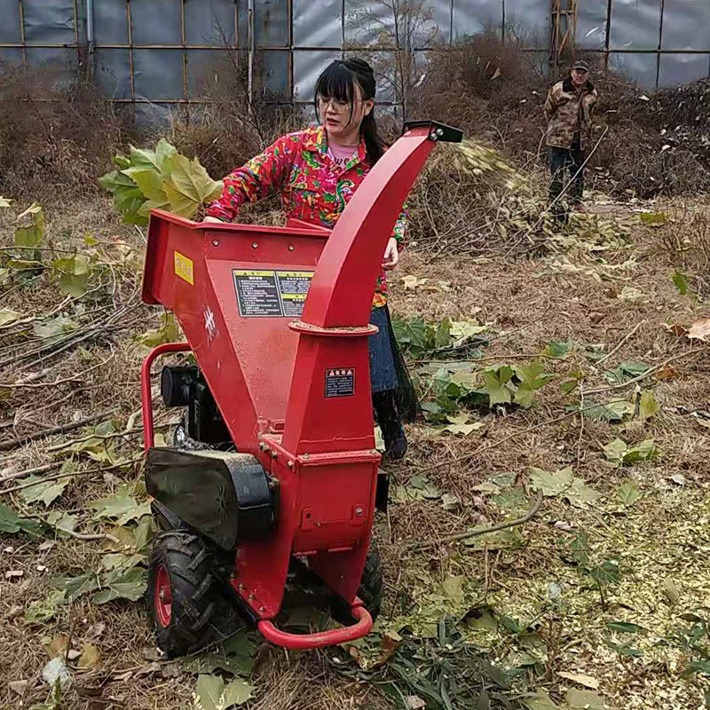 碎枝机果园树枝粉碎机果园碎枝机大马力小型果树破碎机移动款