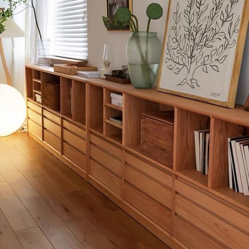 落储物柜日式组书架小户收TYI纳合型地矮书柜展示电视柜