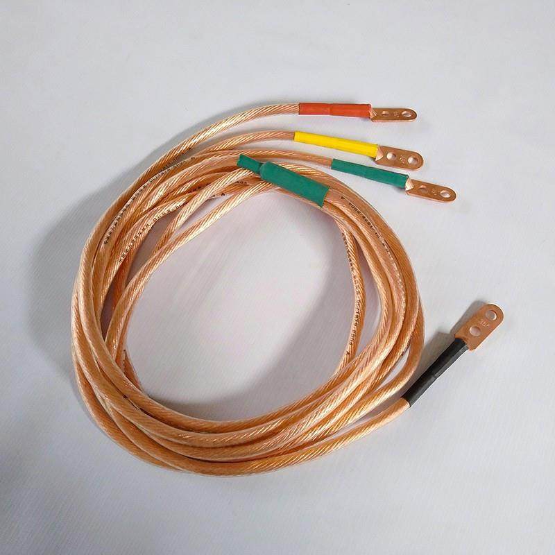 短柄高地压接地线双顶簧式高压接地棒直带3.无品牌/5米接线垂母排