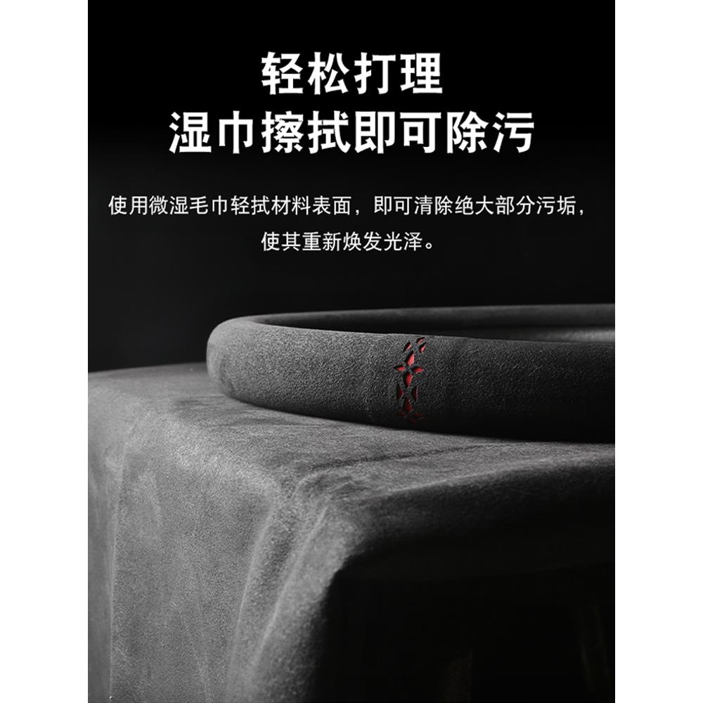 毛汽车向盘套D型防滑麂方皮绒把套翻皮通反毛车CLO把套四季用型