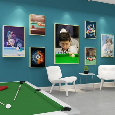 网红台装球14110台景厅饰品桌球室墙面文化背布置俱乐部墙壁创物