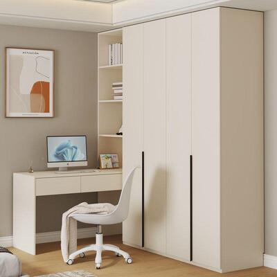 带Flsenf级实木欧转松板衣书桌组合角奶油风卧室小ERU柜户型