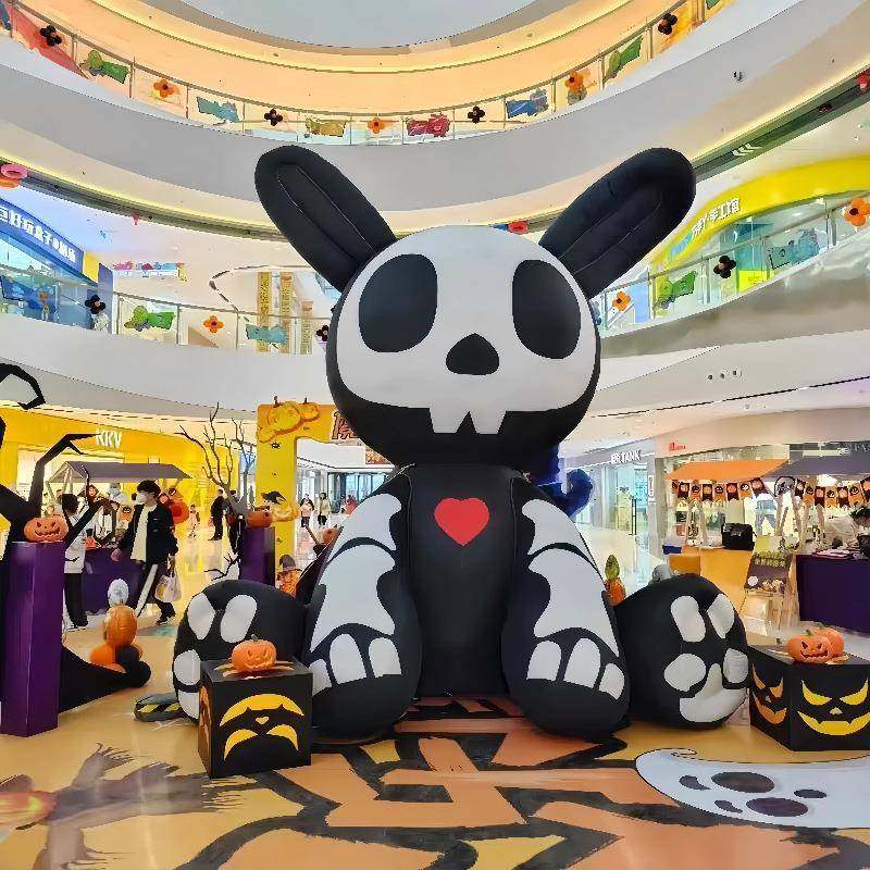 充气南瓜气模万节酒吧装饰发光SIA道具圣门卡骷髅鬼头户外通美陈