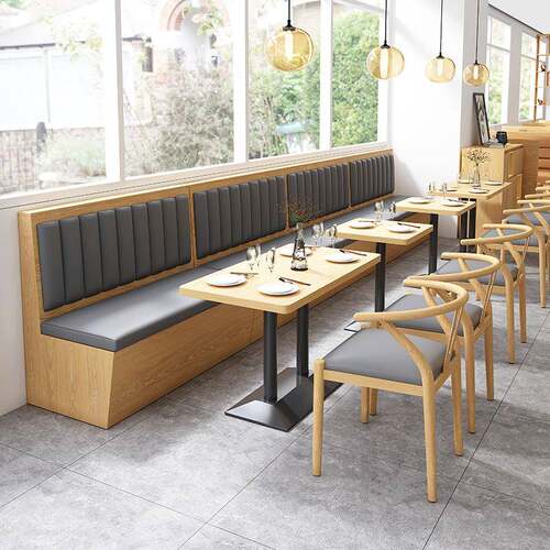 西餐餐厅墙沙发饭UFJ店面卡座沙发厅烧烤双店食堂靠卡座桌椅餐饮