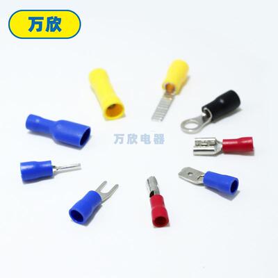 RV35-6YRM圆形预绝预缘端子冷压接线阻燃镀锡连接O型器绝缘端.子