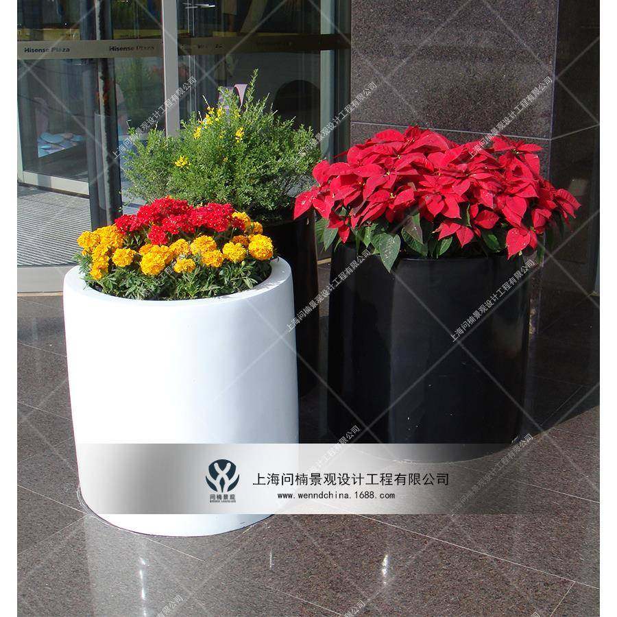 业植陈商场物CFI花盆装美商饰玻璃钢创意几何造型花缸花艺花器