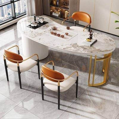 XTN岩约板茶桌茶台套椅台组合简小户型阳家用办公室一体一整厂家