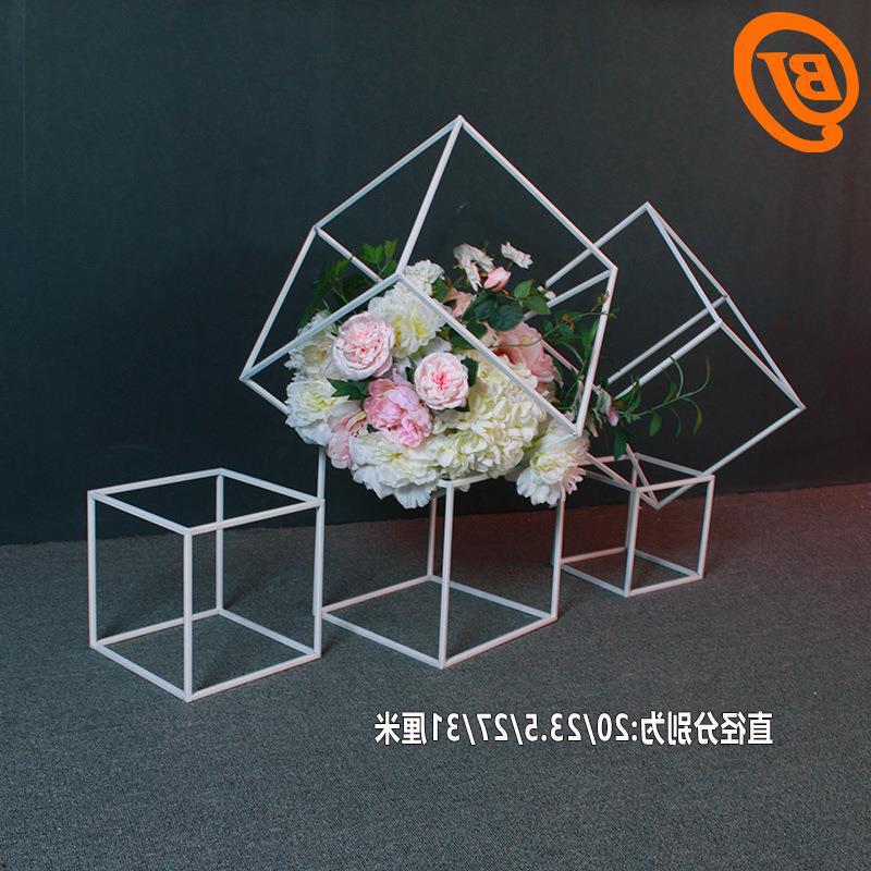 铁艺方框花器  婚礼 桌面摆件家居装饰现代简约创意几何橱窗道具