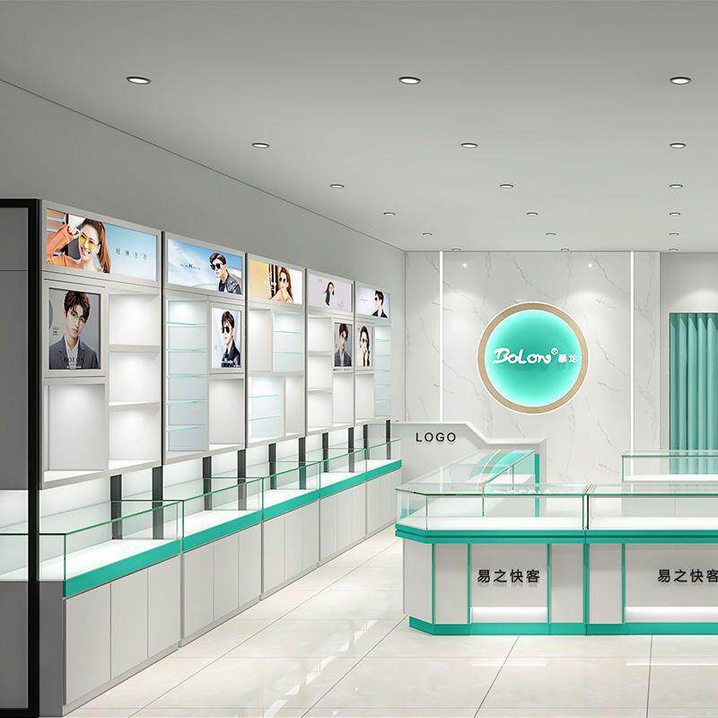 眼镜展柜台眼镜柜子店眼镜陈列实木货商架展柜展用示柜实木HAQ展