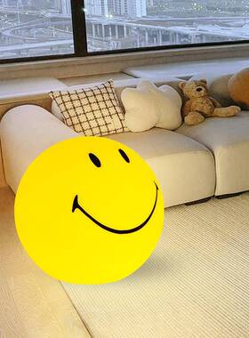 客厅装饰摆件落地灯30737网笑脸灯氛围小夜灯可台充电地落灯le红d